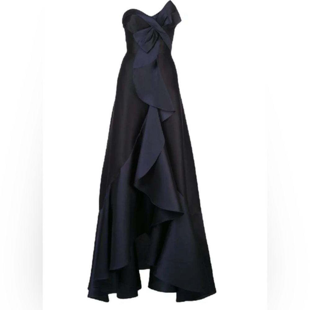 Marchesa Notte Cascade Drape Evening Dress